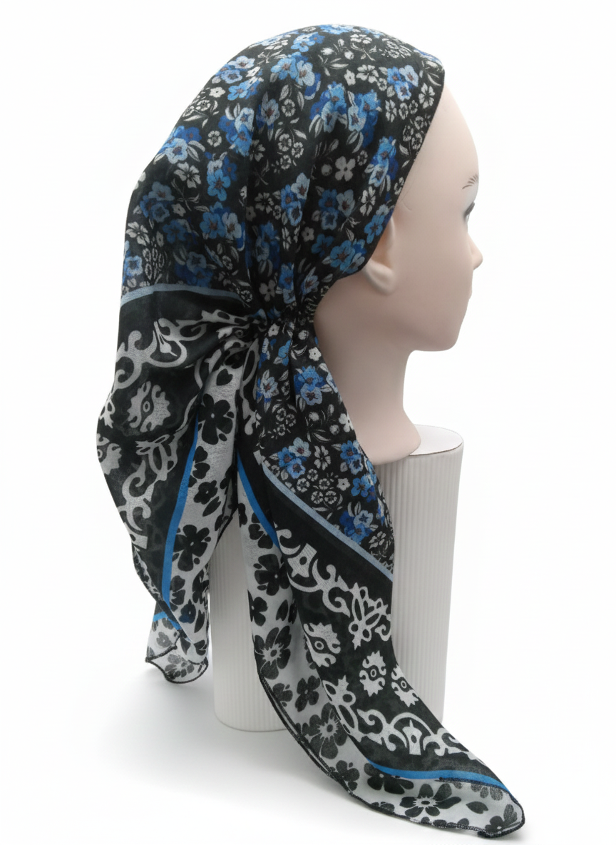 Floral Themed Pretied Tichel