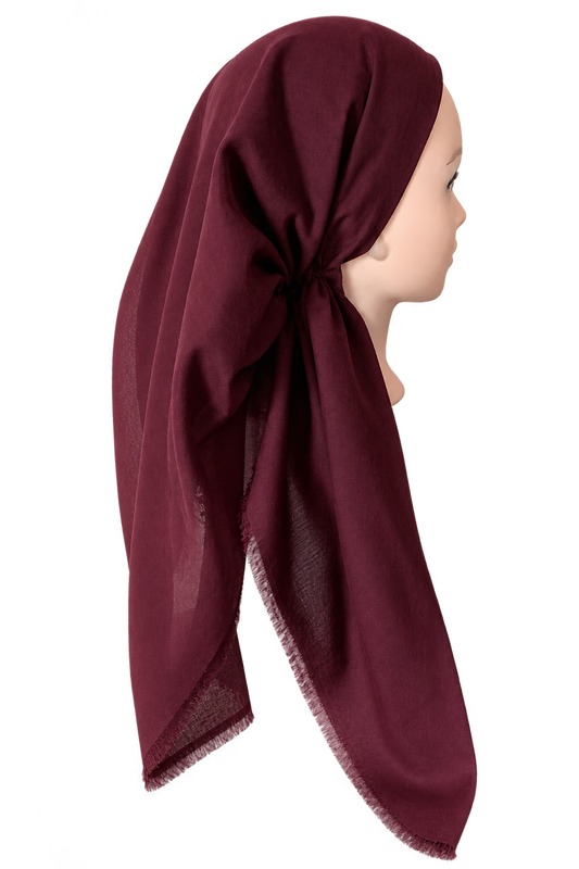 Burgundy Whisper preteid tichel