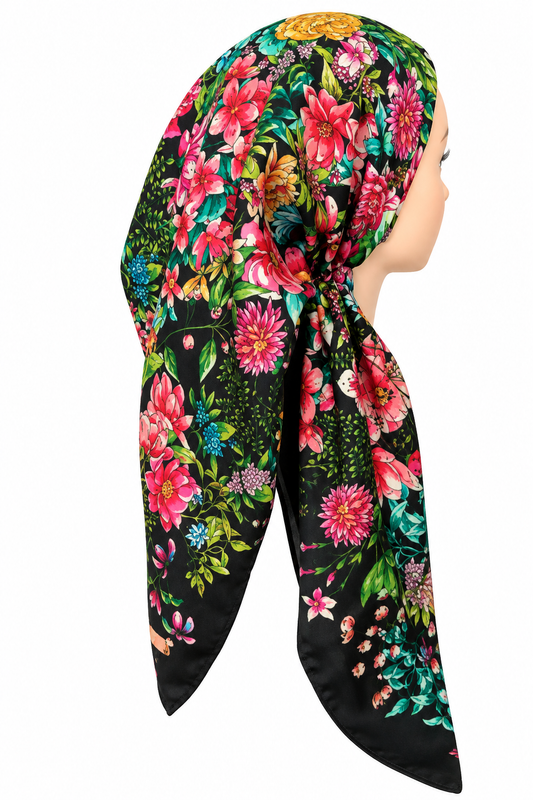 Noir Botanica pretied tichel