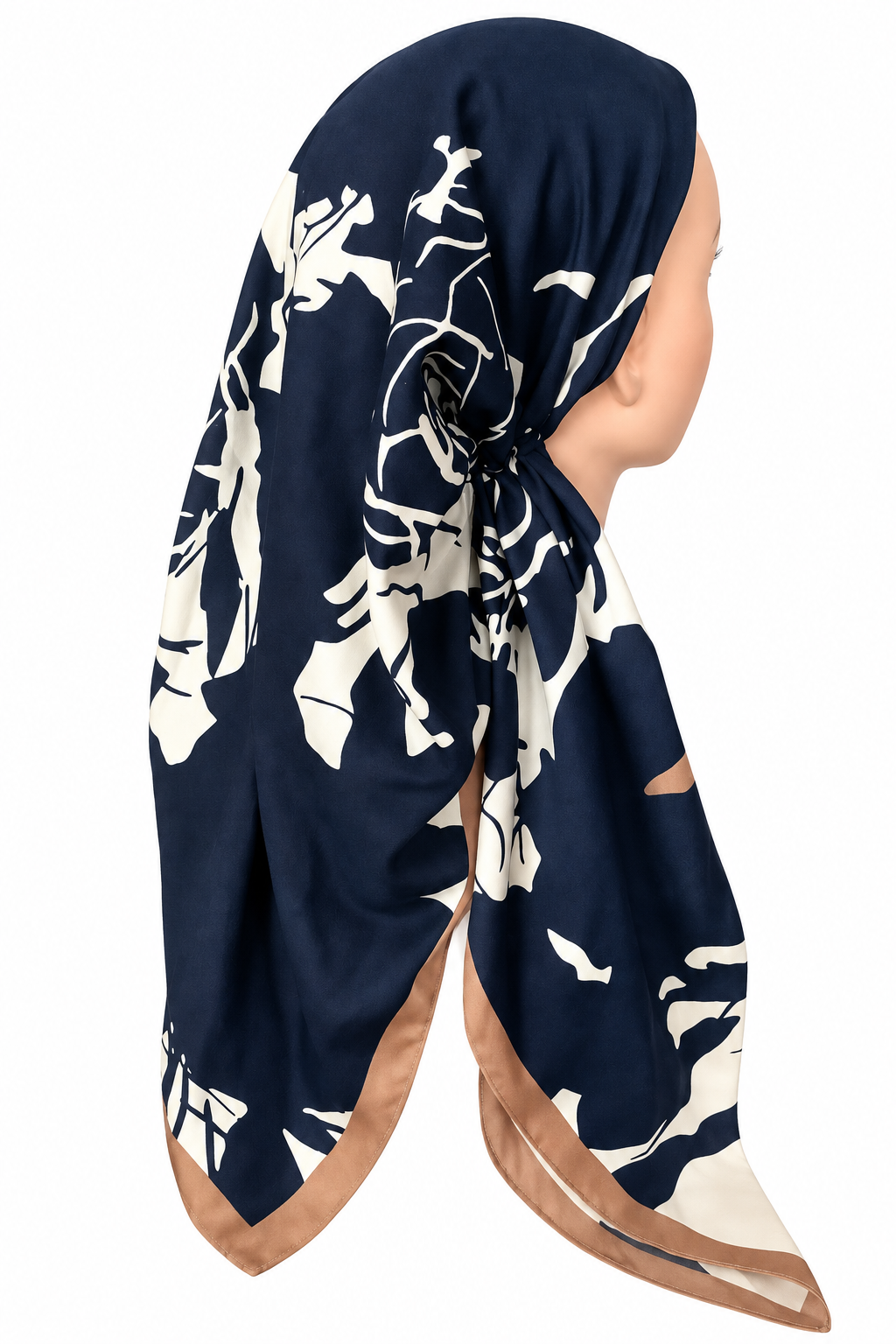 Indigo Brushstrokes pretied tichel